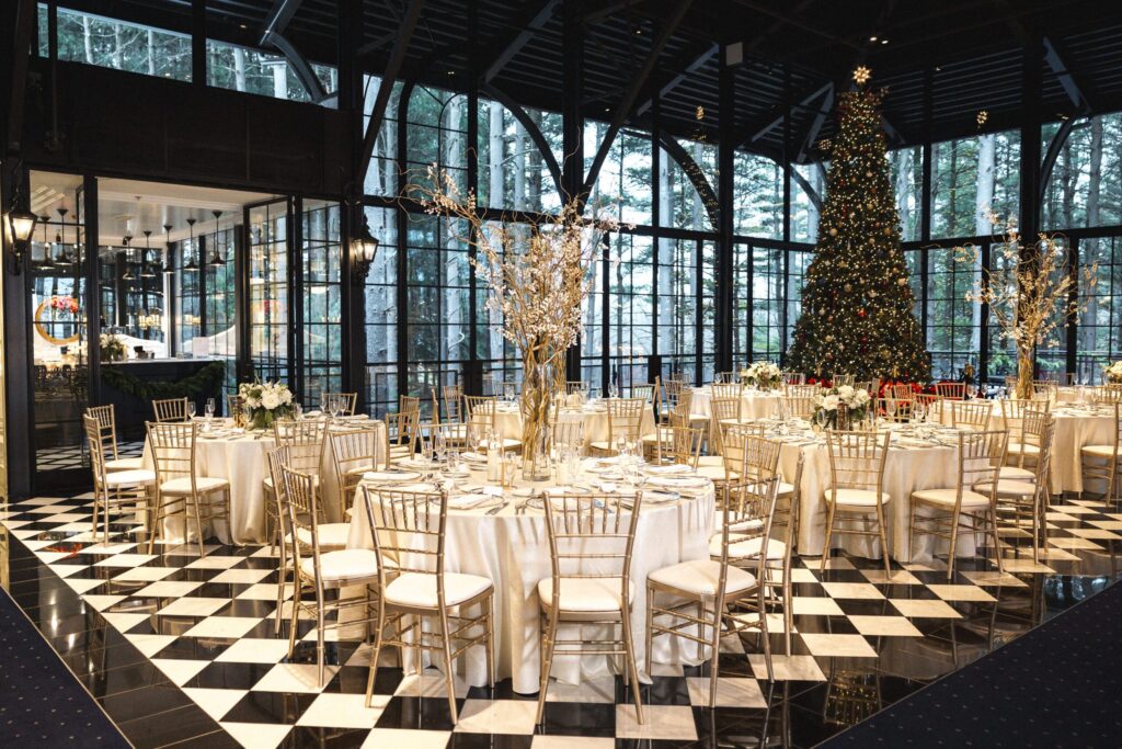 Shepherd’s Hollow wedding venue in Clarkston Michigan surrounded by pine forest