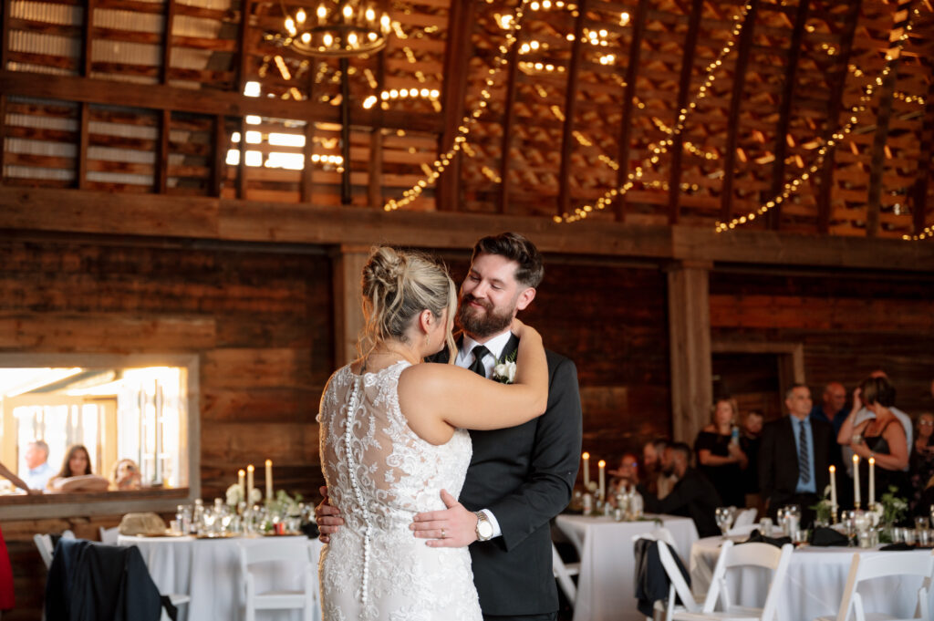 Bride and groom first dance